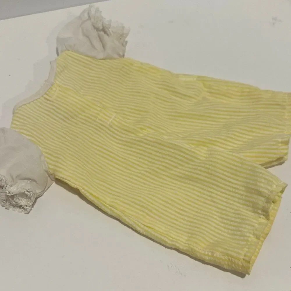 Vintage cabbage patch kids doll outfit Yellow and White one piece